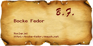 Bocke Fedor névjegykártya
